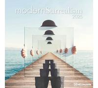 N NEUMANNVERLAGE - Modern Surrealism 2025 Brochure Calendar, 30 x 30 cm, Wall Calendar with Artistic Pictures, Moon Phases, Plenty of Space for Notes and International Holidays/Calendar