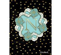 N Notebook: Monogram "N", Personalize Letter "N", Initial Letter "N" - Composition Ruled Notebook - (8.5 x 11 inches) Large - 110 Pages