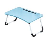 N/Q LEMROE Portable Foldable Bed Desk Laptop Table with Phone Slot Notebook Stand Reading Holder for Eating Breakfast Watching Movie On Bed (Blue)