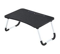 N/Q LEMROE Portable Foldable Bed Desk Laptop Table with Phone Slot Notebook Stand Reading Holder for Eating Breakfast Watching Movie On Bed (Black)