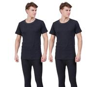 N R TEXTILES Pack of 2 Men's Thermal T Shirt Short Sleeve, Warm Underwear Baselayer (Charcoal, S)