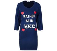 N R TEXTILES Women's Nightdress Long Sleeve Sleep Shirt Long Round Neck Sleep Sleepwear Shirt (Be In Bed, S/8-10)