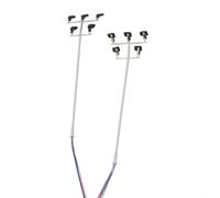 N Scale Model Railway Street Lights 2 Pack, 10 cm Copper Pillar Lamp Posts with Bright White LEDs, 3V AC/DC for Train Layouts, Includes Resistors for 9-18V