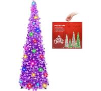 N&T NIETING Christmas Tree, 5ft Collapsible Pop Up Tinsel Trees Large Sequins Coastal Xmas Tree for Christmas Holiday Home Office Indoor Outdoor Decorations