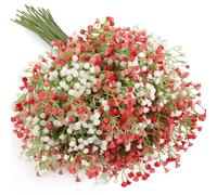 N&T NIETING Gypsophila Artificial Flowers, 15Pcs Baby Breath Flowers Artificial, Fake Gypsophila Flower for DIY Wedding Bouquet Party Table Centerpieces Flower Arrangements and Home Decor(Pink&White)