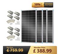 N-Type 12V 200W/175W Solar Panel - 200W / 4 Pieces with Free Z Bracket