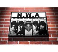 N.W.A American Hip Hop Group Music Gallery Framed Canvas Art Picture Print