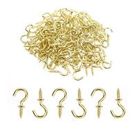 N\W Mini Ceiling Screw Hooks, 200 Pieces 1/2 Inch Cup Hooks Screw-in Hooks for Hanging Plants Mug Arts Decorations, Gold