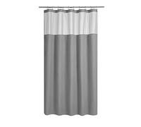 N&Y HOME 60 Inch Waffle Weave Shower Curtain with Snap-in Fabric Liner & 12 Metal Hooks Set - 60" x 72" Shower Stall Size, Hotel Style & Mesh Top Window, Machine Washable - Gray, 60x72