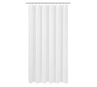 N&Y HOME Extra Long Fabric Shower Curtain 72" x 92", Hotel Quality, Washable, White with Grommets, 72" x 92"