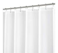 N&Y HOME Extra Long Shower Curtain or Liner 72" W x 108" H - Hotel Quality, Washable Fabric, White Bathroom Curtains with Grommets, 72x108