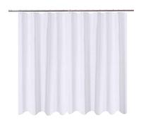 N&Y HOME Extra Wide Shower Curtain Liner Fabric 108 x 72 inches, Hotel Quality, Machine Washable, Water Repellent, White Spa Bathroom Curtains with Grommets, 108x72