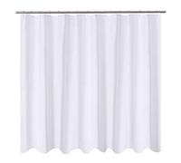 N&Y HOME Fabric Shower Curtain Liner 96 x 78 inch XL Size, Hotel Quality, Washable, Water Repellent, White Bathroom Curtains with Grommets, 96x78