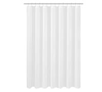 N&Y HOME Fabric Shower Curtain Liner Wide and Long 78 x 78 inches, Hotel Quality, Washable, Water Repellent, White Bathroom Curtains with Grommets, 78x78