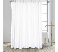 N&Y HOME Fabric Shower Curtain or Liner, Extra Wide, Hotel Quality, Washable, Water Resistant, Bathroom Curtains with Eyelets, White, 213 x 183 cm