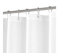 N&Y Home RV Shower Curtain with Magnets, Washable Fabric, Water Resistant, White Bathroom Curtains with Grommets, 36" x 64"