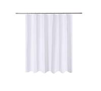 N&Y HOME Short Fabric Shower Curtain Liner 72 x 65 Shorter Length, Hotel Quality, Washable, Water Repellent, White Bathroom Curtains with Grommets, 72x65