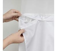 N&Y HOME Waterproof Fabric Snap in Shower Curtain Liner Replacement with Magnets 70" x 54" - Removable & Detachable to Wash - White, 70x54