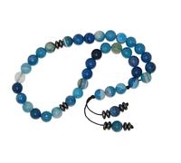 N1 BA - 33 Bead Stress Relief Fidget Worry Prayer Beads Tasbih Beads 8mm Blue Agate Gemstone Beads Handmade by Jeannieparnell