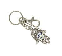 N191 Hamsa Hand, Hand of Fatima, Hand of Miriam with Lucky Evil, Nazar Boncuk Eye Keyring - Protection, Peace and Prosperity - Handmade by Jeannieparnell