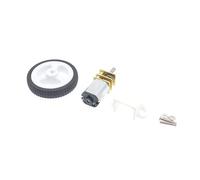 N20 gear electronic starter electronic starter + coupling supporting tire + bracket + screw robot wheel set DC3V 6V 12V 15-1000RPM forward and reverse BIANMTSW(12v 60rpm,With black wheel)