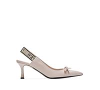 Nº21 logo-strap bow leather pumps - Pink 37