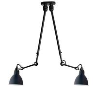 N302 Ceiling Light Double Matt Black & Matt Blue