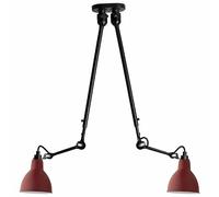 N302 Ceiling Light Double Matt Black & Matt Red