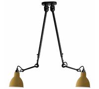 N302 Ceiling Light Double Matt Black & Matt Yellow