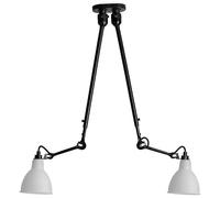 N302 Ceiling Light Double Matt Black & Opal Polycarbonate