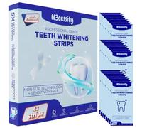 N3cessity Professional Teeth Whitening Strips 21 Treatments - Enamel Safe - Non-Sensitive Formula - Pack of 42 Peroxide-Free Strips - Teeth Whitening Kit + Mouth Opener Included