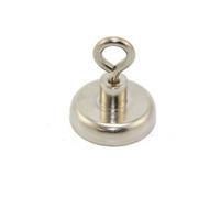 N42 Neodymium Clamping Magnet With M6 Eyebolt - 1-3/8 In. Dia - 80.25Lbs Pull