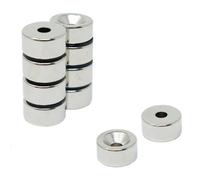 N42 Neodymium Countersunk Magnet for Arts, Crafts, Model Making, DIY, Hobbies, Office and Home - 15mm dia x 7.5mm thick x 4.2mm c/sink - 5.7kg Pull - South - Pack of 2