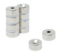 N42 Neodymium Countersunk Magnet for Arts, Crafts, Model Making, DIY, Hobbies, Office and Home - 20mm dia x 10mm thick x 5.2mm c/sink - 11kg Pull - North - Pack of 10
