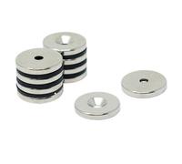 N42 Neodymium Countersunk Magnet 20mm Dia X 3mm Thick X 3.6mm C/s Hole N42 - 4.5Kg Pull - South - Pack Of 2
