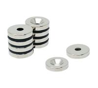 N42 Neodymium Countersunk Magnet 20mm Dia X 4mm Thick X 5.2mm Countersunk - 6.7Kg Pull - South - Pack Of 2