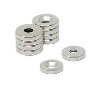 Neodymium Magnet for Arts, Crafts, Furniture Fixings, DIY, Hobbies and Science - 10mm dia x 2mm thick x 3mm c/sink - 1.2kg Pull - North - Pack of 10