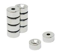 N42 Neodymium Countersunk Magnet for Arts, Crafts, Model Making, DIY, Hobbies, Office and Home - 15mm dia x 7.5mm thick x 4.2mm c/sink - 5.7kg Pull - South - Pack of 10