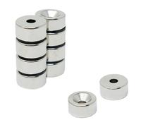 N42 Neodymium Countersunk Magnet for Arts, Crafts, Model Making, DIY, Hobbies, Office and Home - 15mm dia x 7.5mm thick x 4.2mm c/sink - 5.7kg Pull - North - Pack of 20