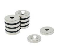 N42 Neodymium Countersunk Magnet for Arts, Crafts, Model Making, DIY, Hobbies, Office and Home - 20mm dia x 4mm thick x 5.2mm c/sink - 6.7kg Pull - North - Pack of 10