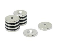 N42 Neodymium Countersunk Magnet for Arts, Crafts, Model Making, DIY, Hobbies, Office, and Home - 20mm dia x 3mm thick x 3.6mm Countersunk Hole - 4.5kg Pull - North - Pack of 2