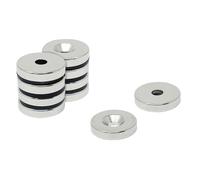 Neodymium Magnet for Arts, Crafts, Model Making, DIY, Hobbies, Office and Home - 25mm dia x 5mm thick x 6.0mm c/sink - 11.2kg Pull - North
