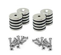 N42 Neodymium Countersunk Magnets & Screws - 20mm Dia X 3mm Thick X 3.6mm Countersunk Hole - 4.5Kg Pull