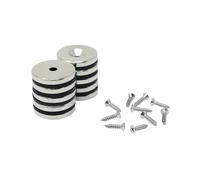 N42 Neodymium Countersunk Magnets & Screws for Arts, Crafts, Model Making, DIY, Hobbies, Office, and Home - 20mm dia x 3mm thick x 3.6mm Countersunk Hole - 4.5kg Pull - South - Pack of 2