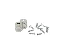 N42 Neodymium Countersunk Magnets & Screws Pack for Arts, Crafts, Furniture Fixings, DIY, Hobbies and Science - 10mm dia x 2mm thick x 3mm c/sink - 1.2kg Pull - South - Pack of 10