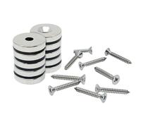 N42 Neodymium Countersunk Magnets & Screws Pack for Arts, Crafts, Model Making, DIY, Hobbies, Office and Home - 25mm dia x 5mm thick x 6.0mm c/sink - 11.2kg Pull - North - Pack of 20