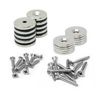 N42 Neodymium Countersunk Magnets, Steel Discs & Screws Pack for Arts, Crafts, Model Making, DIY, Hobbies, Office, and Home - 20mm dia x 3mm thick x 3.6mm Countersunk Hole - 4.5kg Pull - South