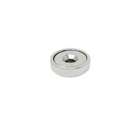 N42 Neodymium Countersunk Pot Magnet 16mm Dia X 5mm Thick X 3mm Countersunk - 9.6Kg Pull