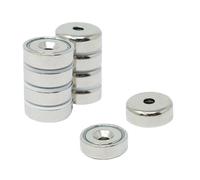 N42 Neodymium Countersunk Pot Magnet 20mm Dia X 7mm Thick X 4mm Countersunk - 13.2Kg Pull - Pack Of 10