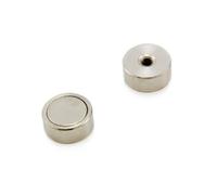 N42 Neodymium Pot Magnet - 19mm dia x 8mm thick x M5 thread hole for DIY, Engineering, Manufacturing, Hanging and Holding Applications - 17kg Pull